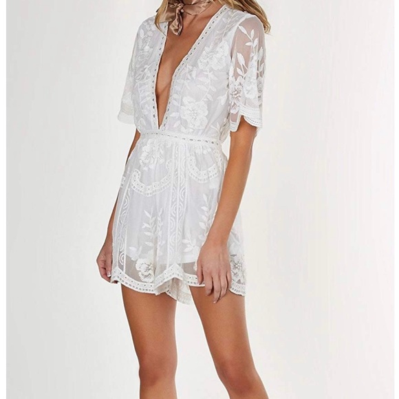honey punch lace romper dress